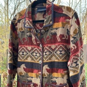 Jane Ashley Running Horses Tapestry Jacket